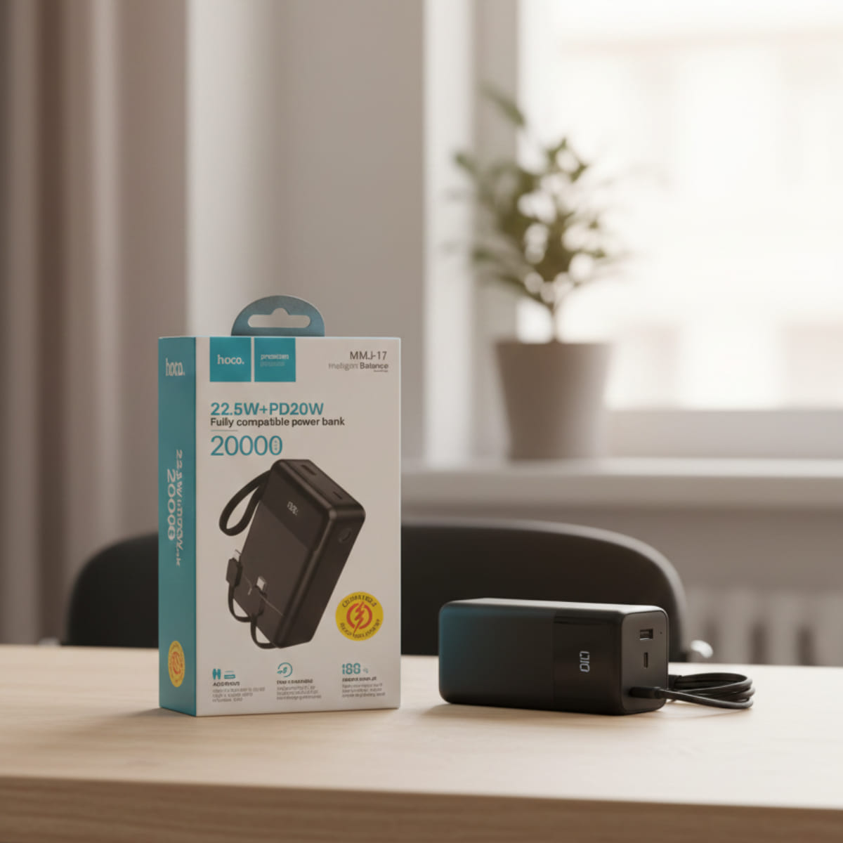 Hoco MMJ-17 22.5W + PD 20W Fast Charging 20000mAh Power Bank