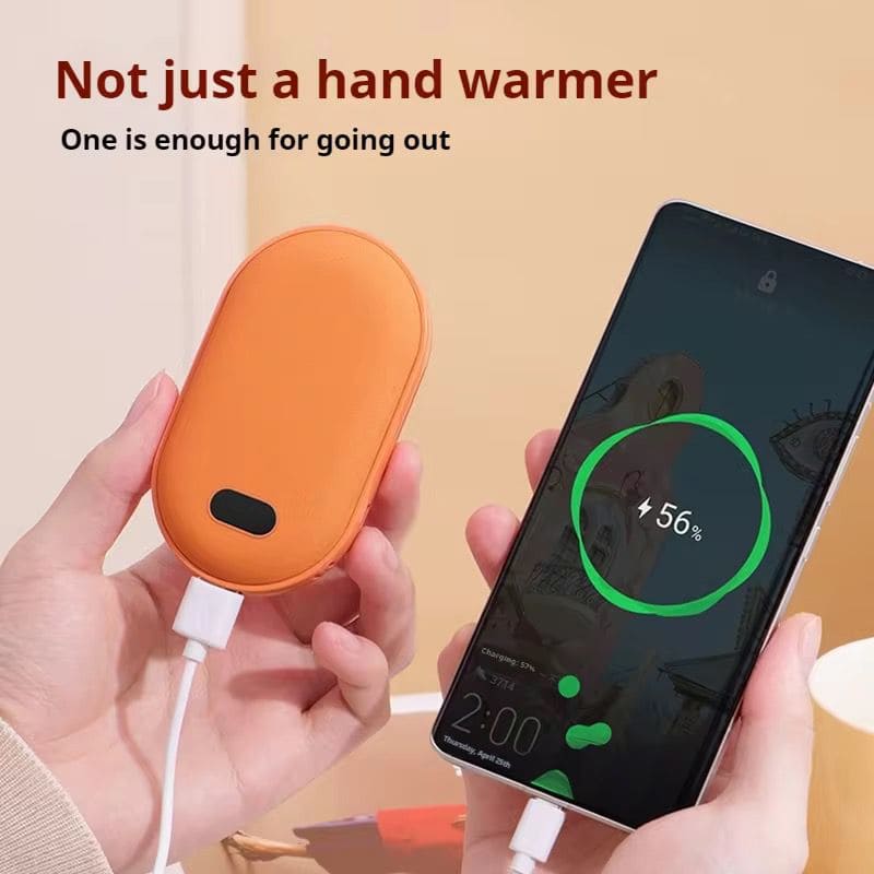 2-in-1 Rechargeable Electric Hand Warmer & Portable Power Bank with Digital Display