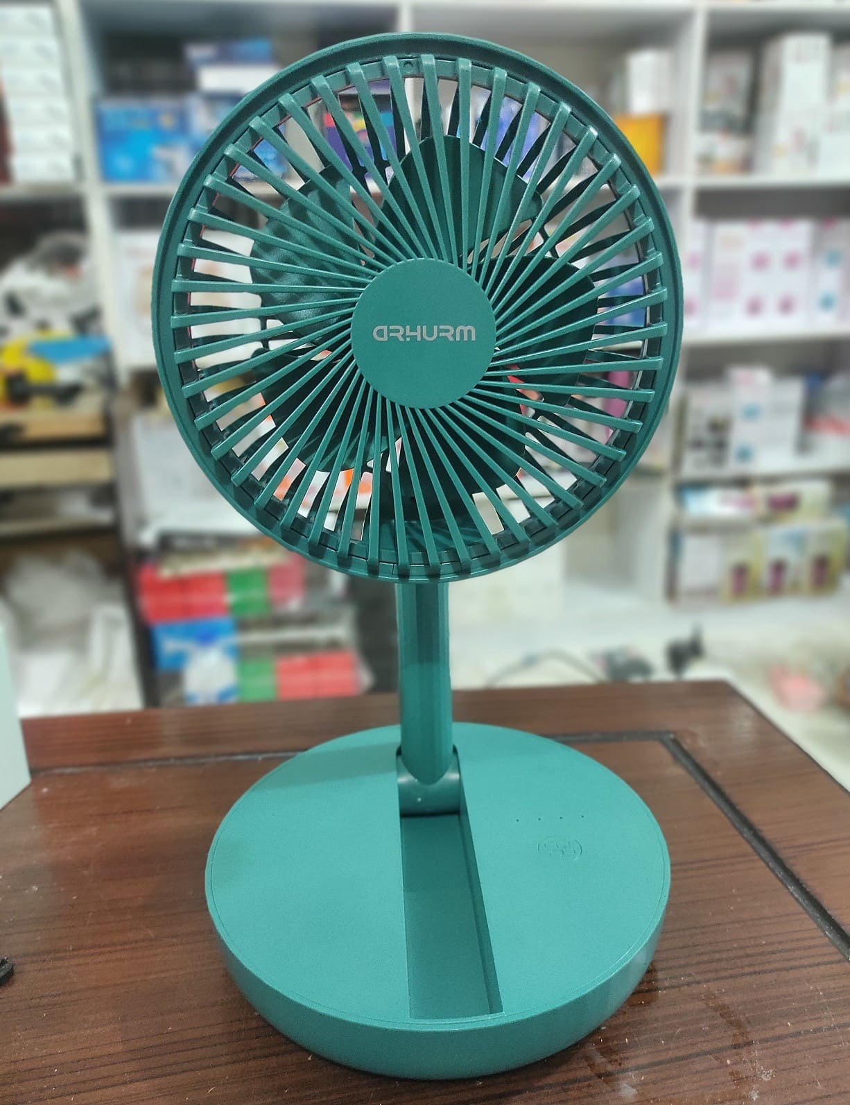 HCZ21 Rechargeable 5-inch Folding Portable Fan with 2000mAh Battery - Green
