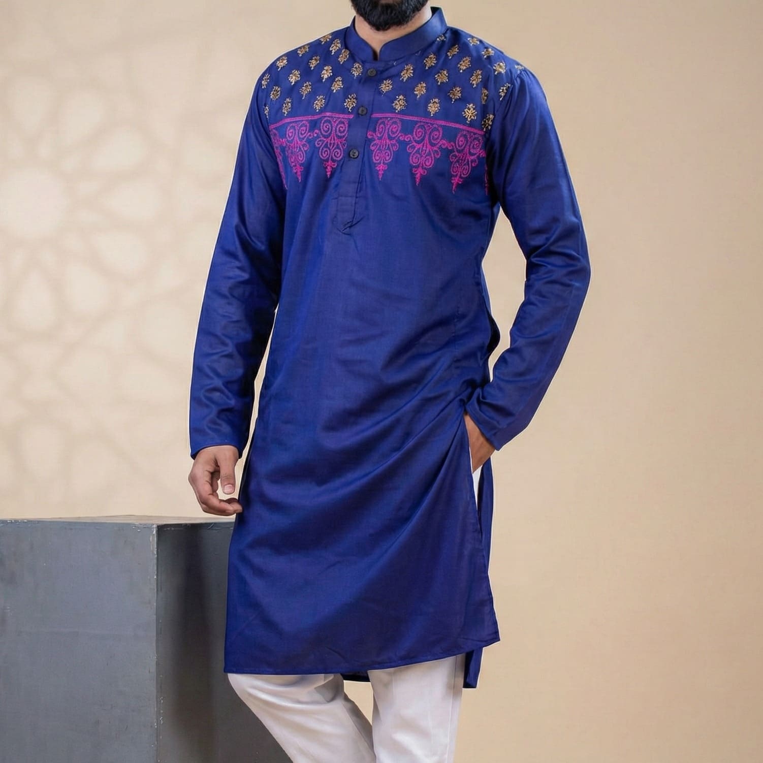 Premium Imported Cotton Panjabi for Men with Exclusive Unique Design and Luxury Show Buttons
