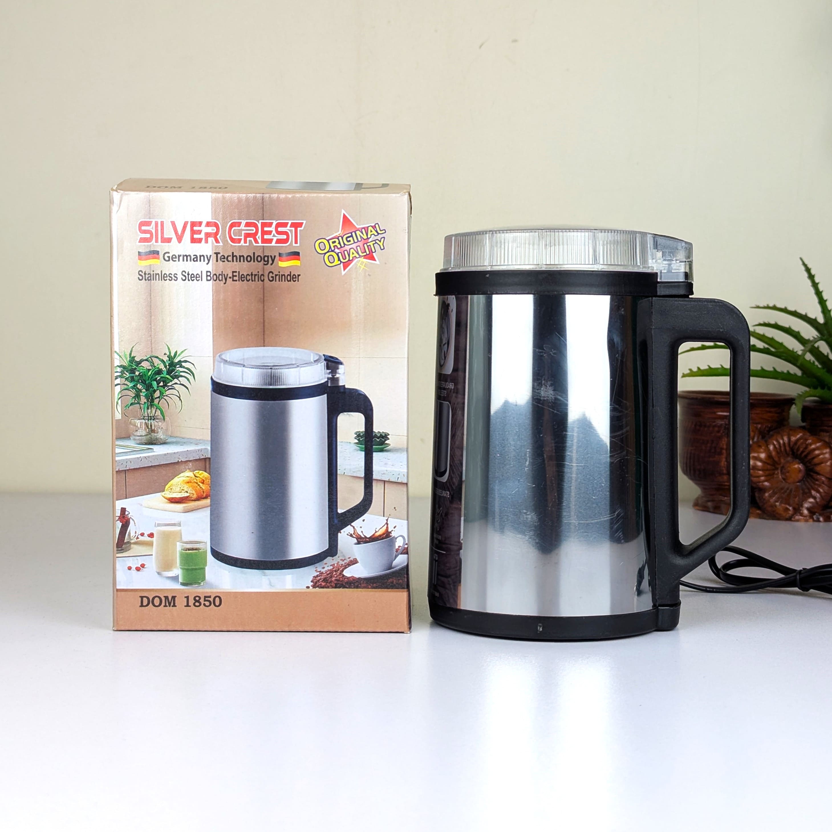 Silver Crest Stainless Steel Electric Nut & Spice Grinder with Powerful High-Speed Motor
