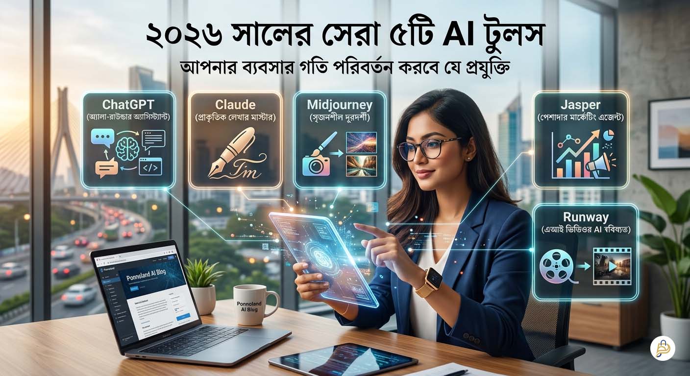 2026 সালের সেরা ৫টি AI টুলস: আপনার ব্যবসার গতি পরিবর্তন করবে যে প্রযুক্তি