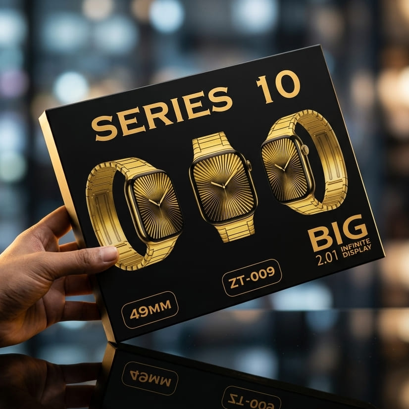 Series 10 ZT-009 Golden Edition Smartwatch (7-in-1 Combo)