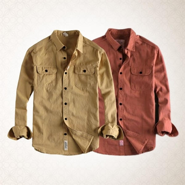 High Thickness Double Pocket Oxford Cotton Shirt - 2 Pcs Combo Pack