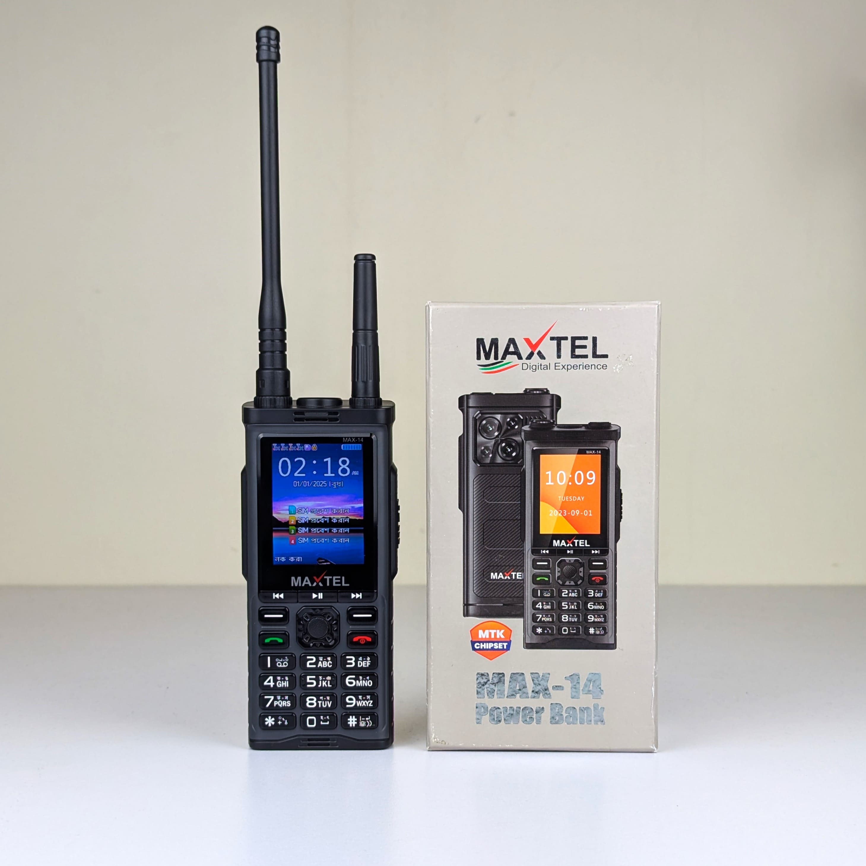 Maxtel MX14 4-SIM Mobile - 5500mAh Battery with Walkie-Talkie Style Design