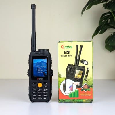 Gretel G3 Antenna Power Bank Phone - 9800mAh Battery with Network Booster Antenna