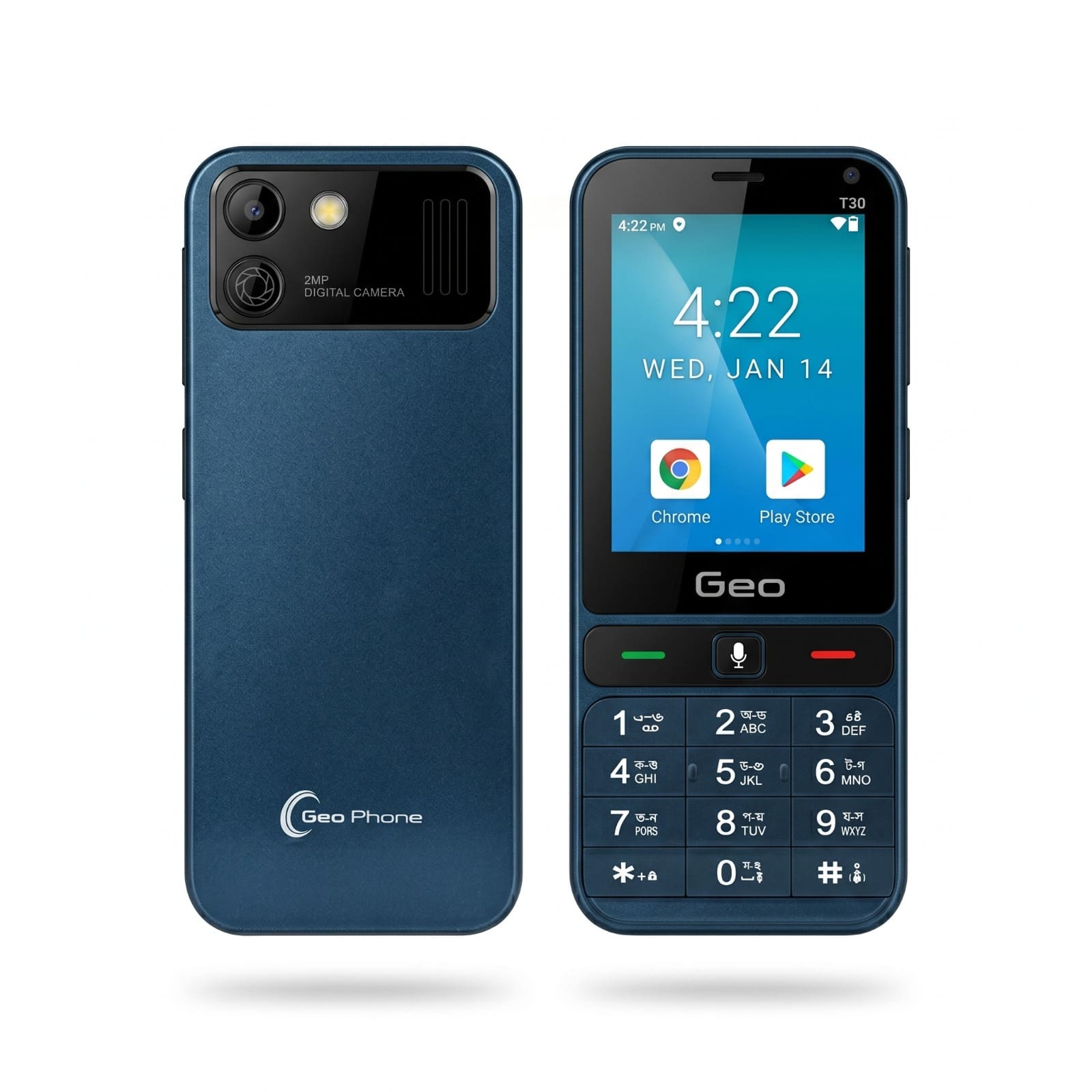 Geo Phone T30 Smart Feature Phone - 2GB RAM, 16GB ROM, Android 11 & 4G Support