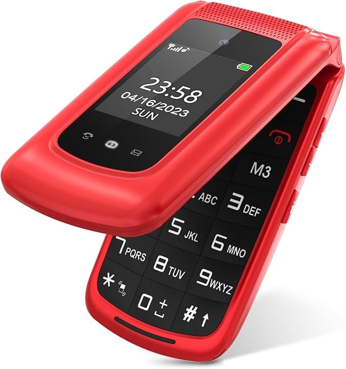 T-Source T203 Dual Display Folding Mobile Phone - Red (1 Year Official Warranty)