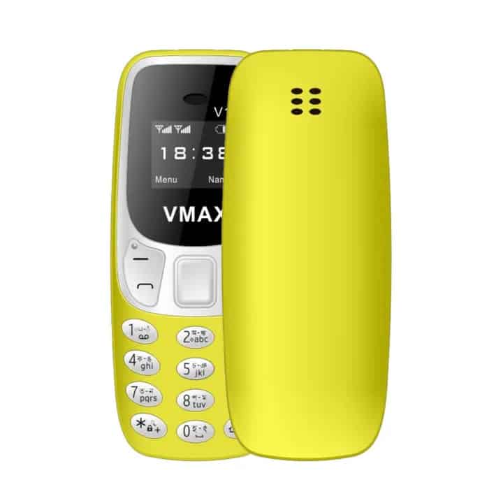 Vmax V51 Mini Phone with Magic Voice Feature - Dual SIM, Yellow