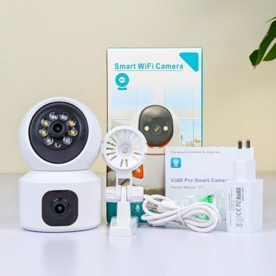 V380 Pro Dual Lens 360° WiFi Smart Security Camera with Color Night Vision