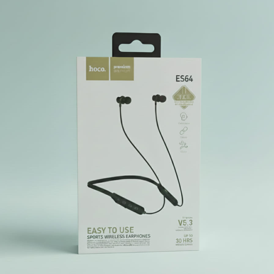 Hoco ES64 Sports Wireless Bluetooth Neckband Earphone with 30 Hours Playtime