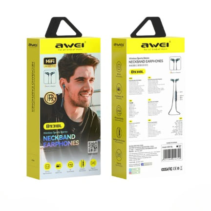 Awei B931BL Wireless Sports Stereo Neckband Earphone with HiFi Sound