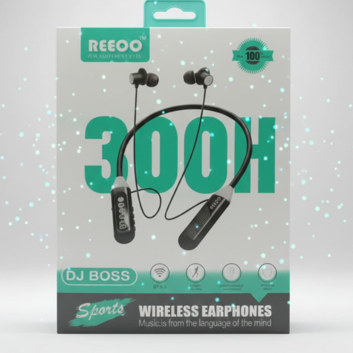 REEOO Wireless Neckband 300H Dj Boss with Bluetooth 6.0
