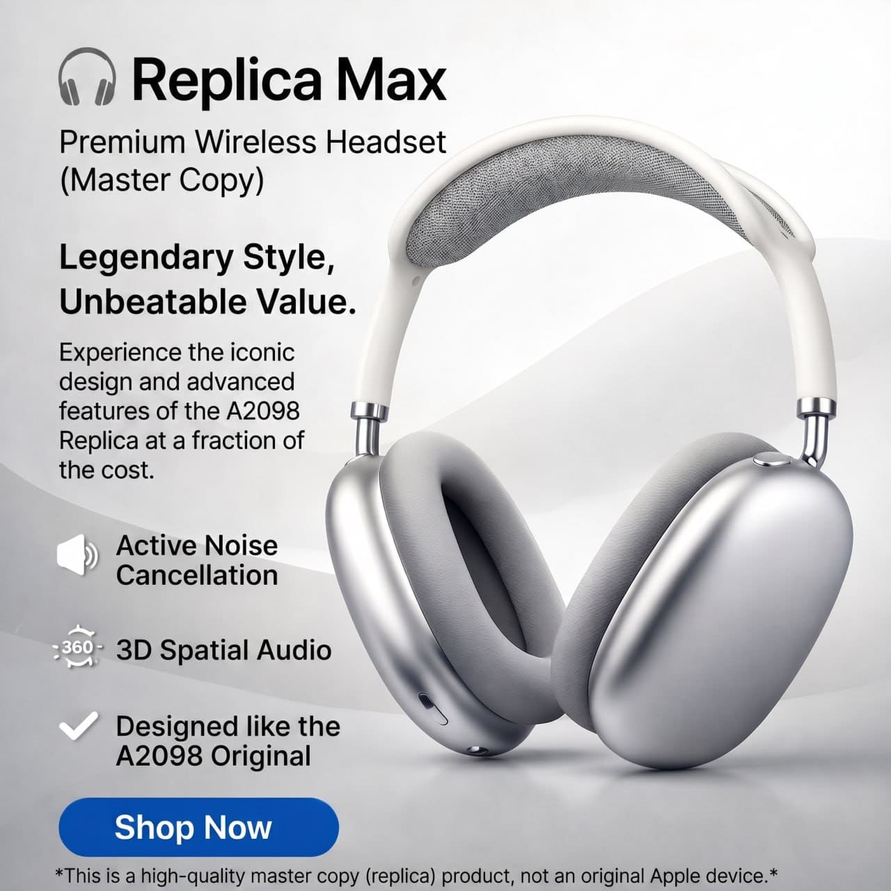 Premium Airpods Max Wireless Headset Master Copy with ANC & Spatial Audio