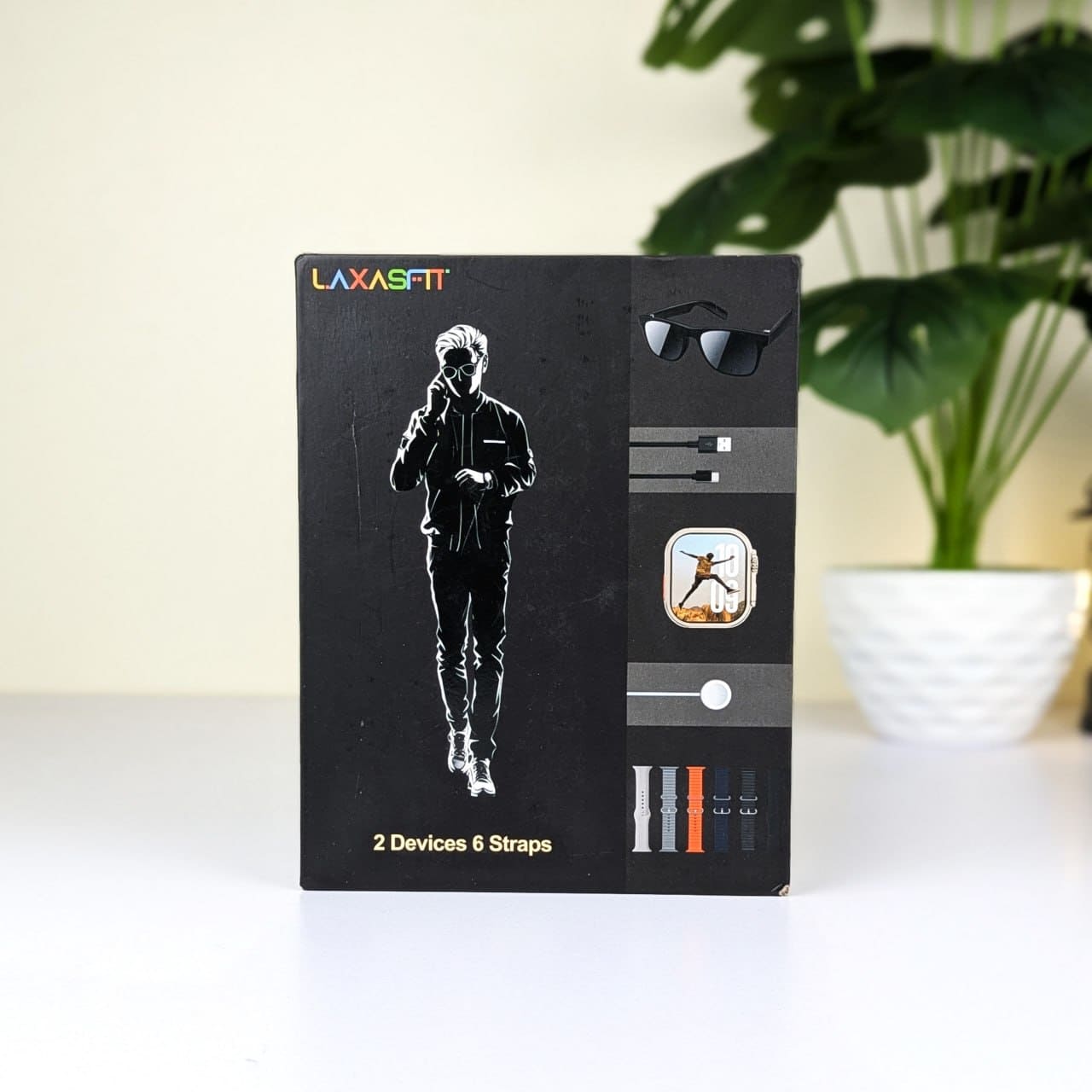 LAXASFIT Smartwatch Set with Smart Sunglasses & 6 Interchangeable Straps