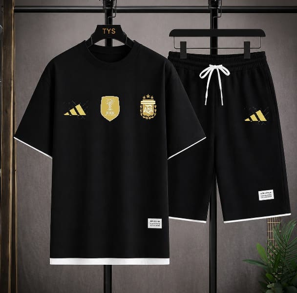 Premium World Cup Mash T-Shirt and Short Pant Set 160 GSM Sports Wear