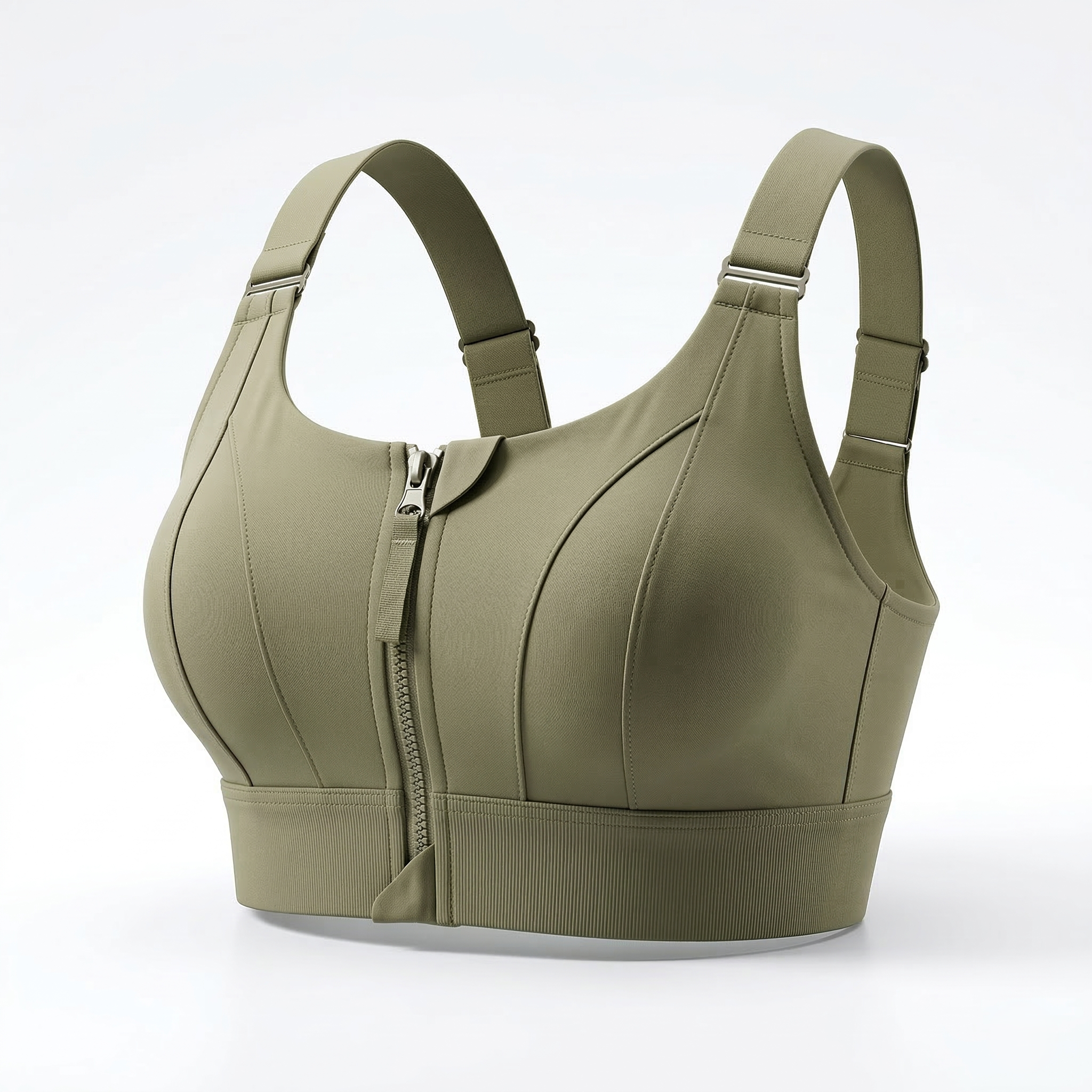 Front Zipper Shockproof Sports Bra for Women