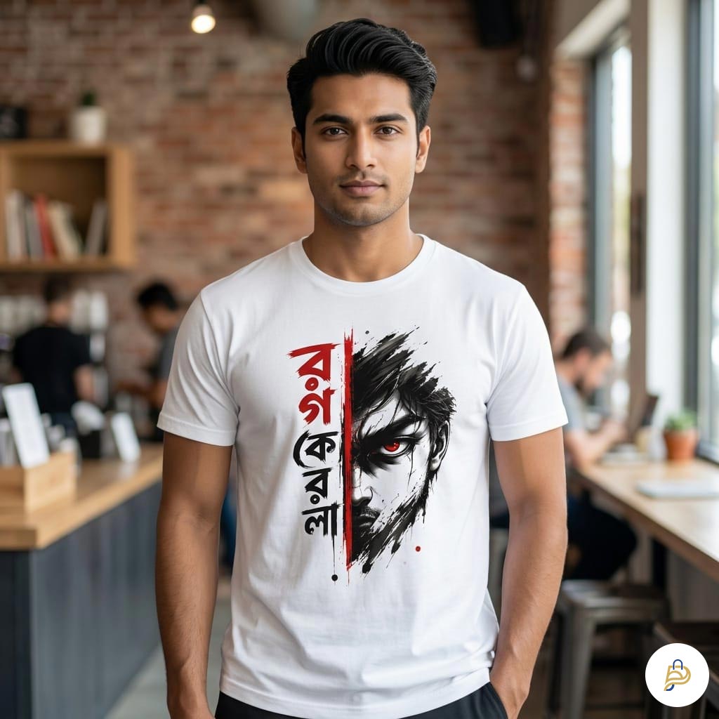 Rag Korla Trendy White Cotton PP T-Shirt for Youth