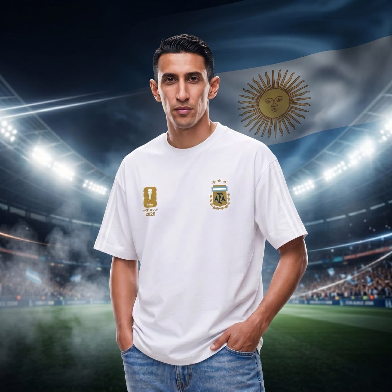 Premium Argentina Fan Edition Drop Shoulder T-Shirt