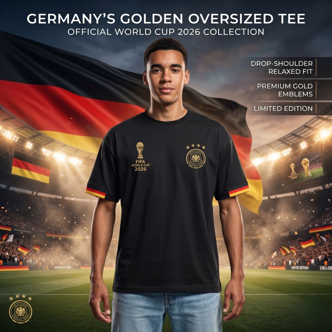Premium Germany Fan Edition Drop Shoulder T-Shirt