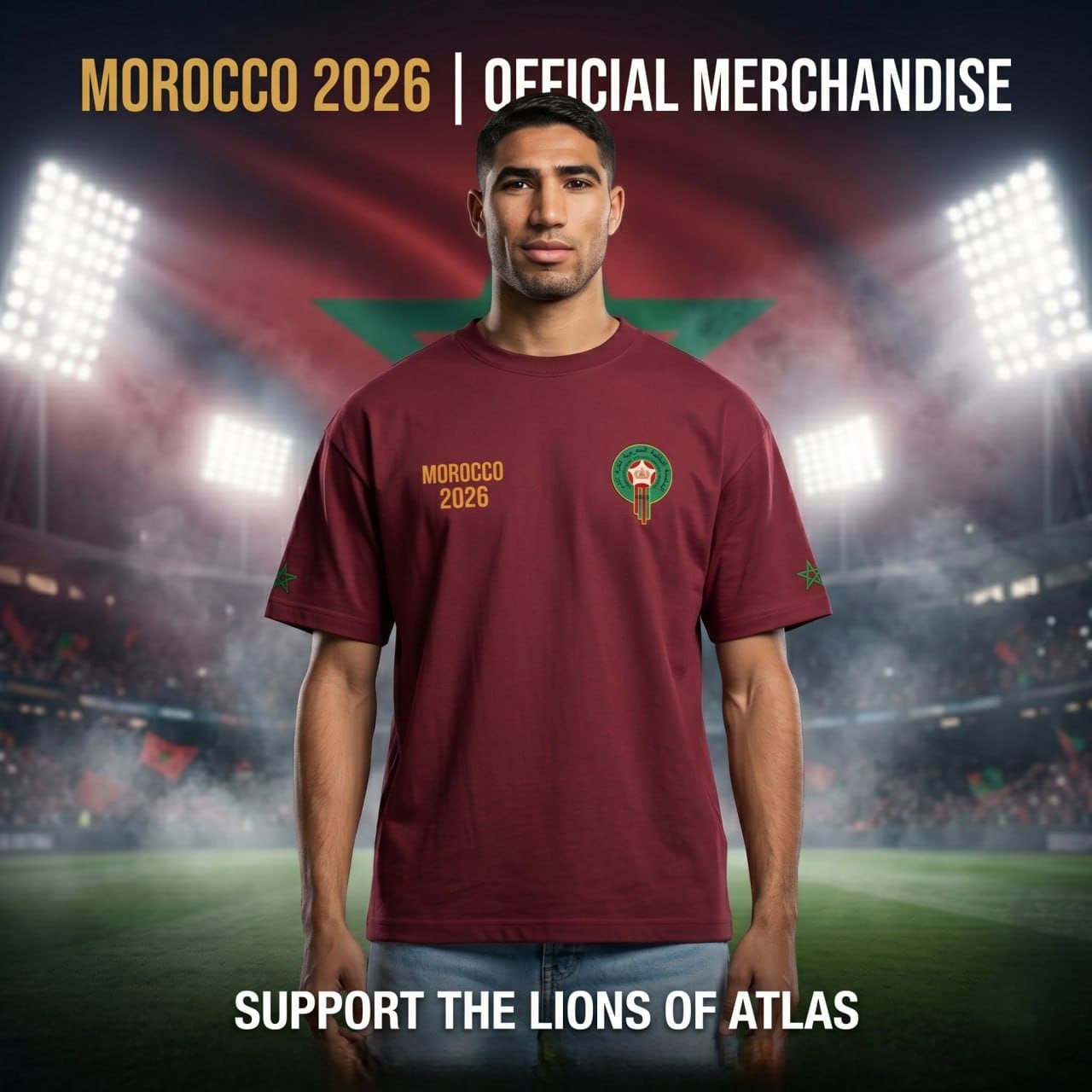 Premium Morocco Fan Edition Drop Shoulder T-Shirt