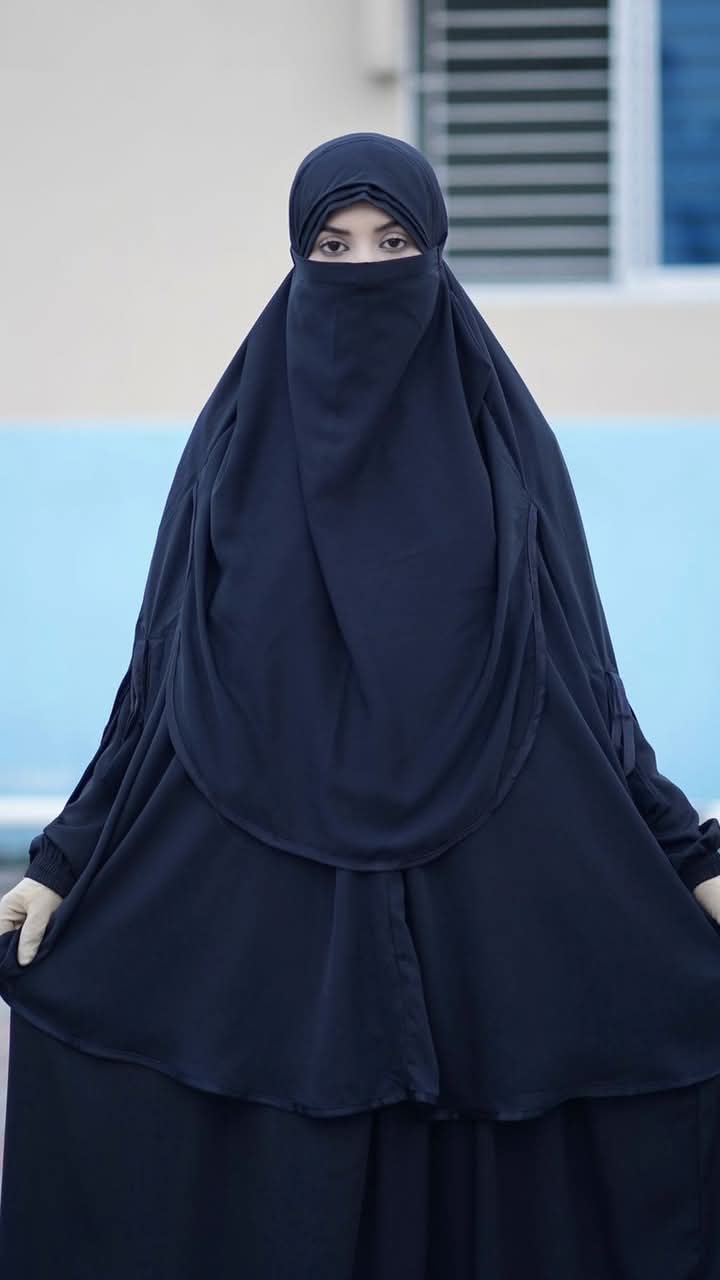 Premium Albina Hijab with Attached Niqab for Women