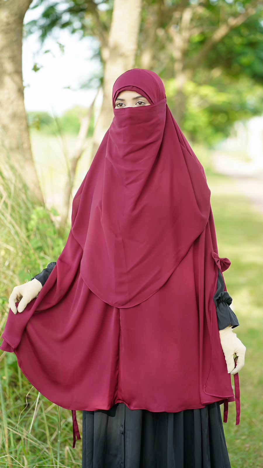 Premium Readymade Dubai Cherry Khimar Hijab for Women
