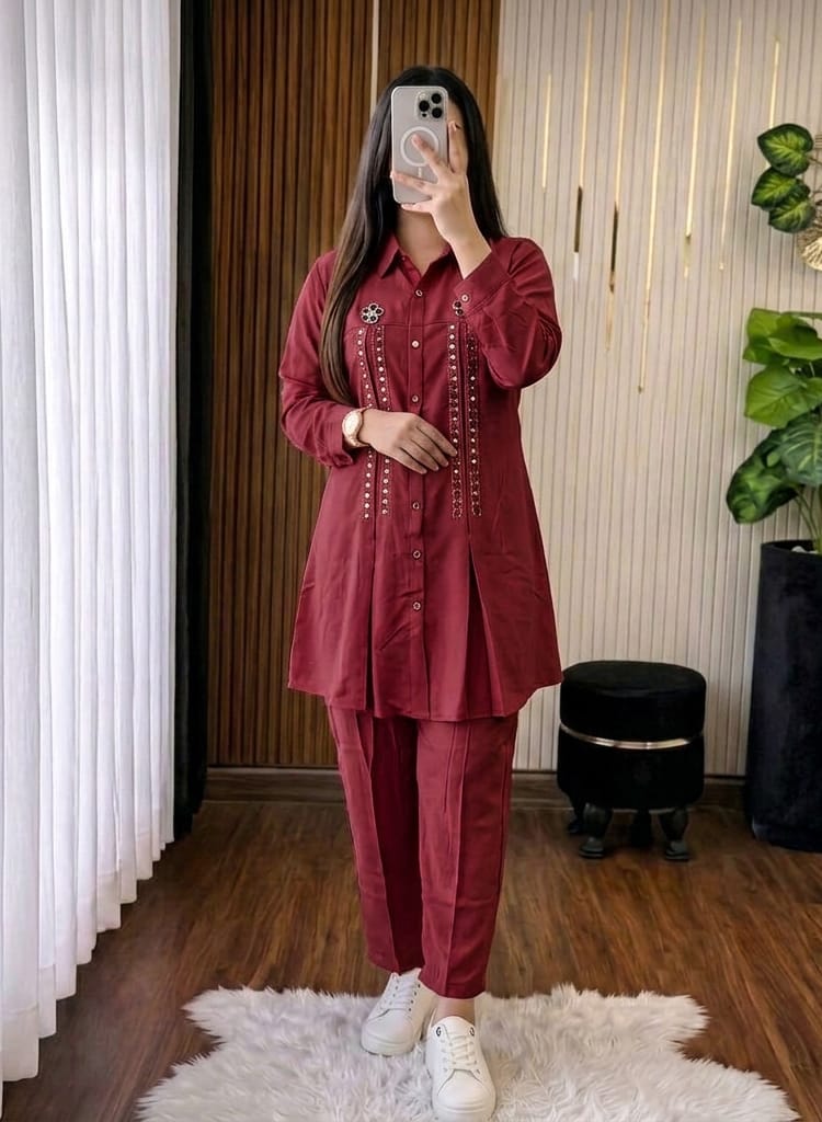 Premium Georgette Pant and Shirt Two Piece Co-ord Set