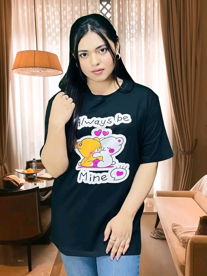 Premium Cotton Semi Drop Shoulder T-Shirt for Women