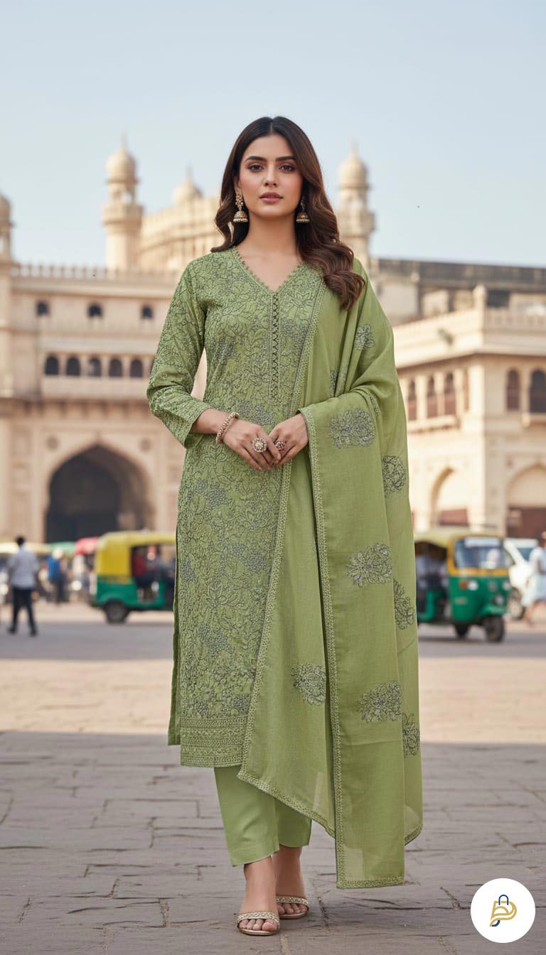 Pakistani Aghanoor Unstitched Cotton Sequence Three Piece