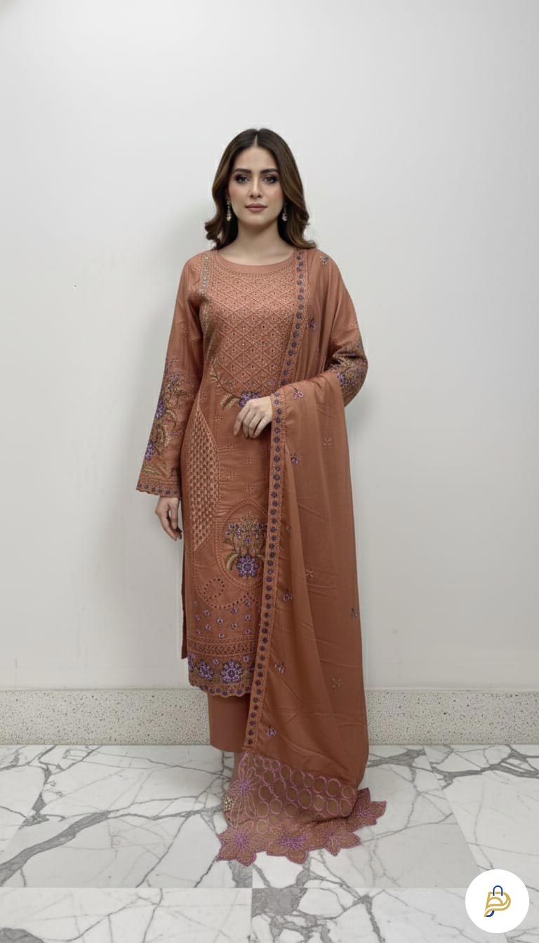 Pakistani Aghanoor Unstitched Cotton Sequence Three Piece