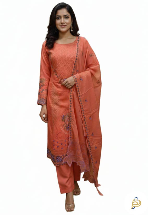 Pakistani Aghanoor Unstitched Cotton Sequence Three Piece