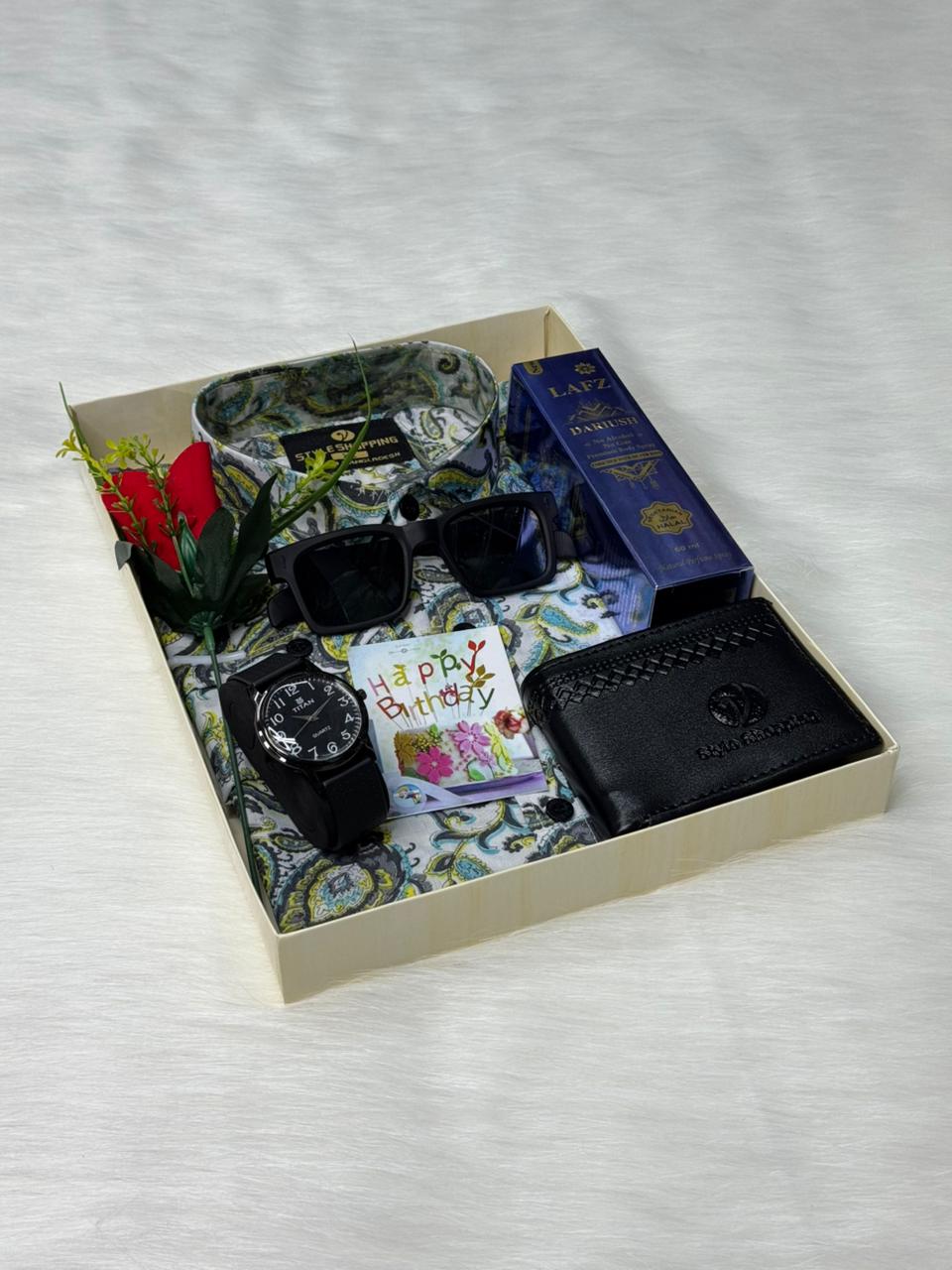 Premium Digital Print Mixed Cotton Shirt Combo Gift Box Set