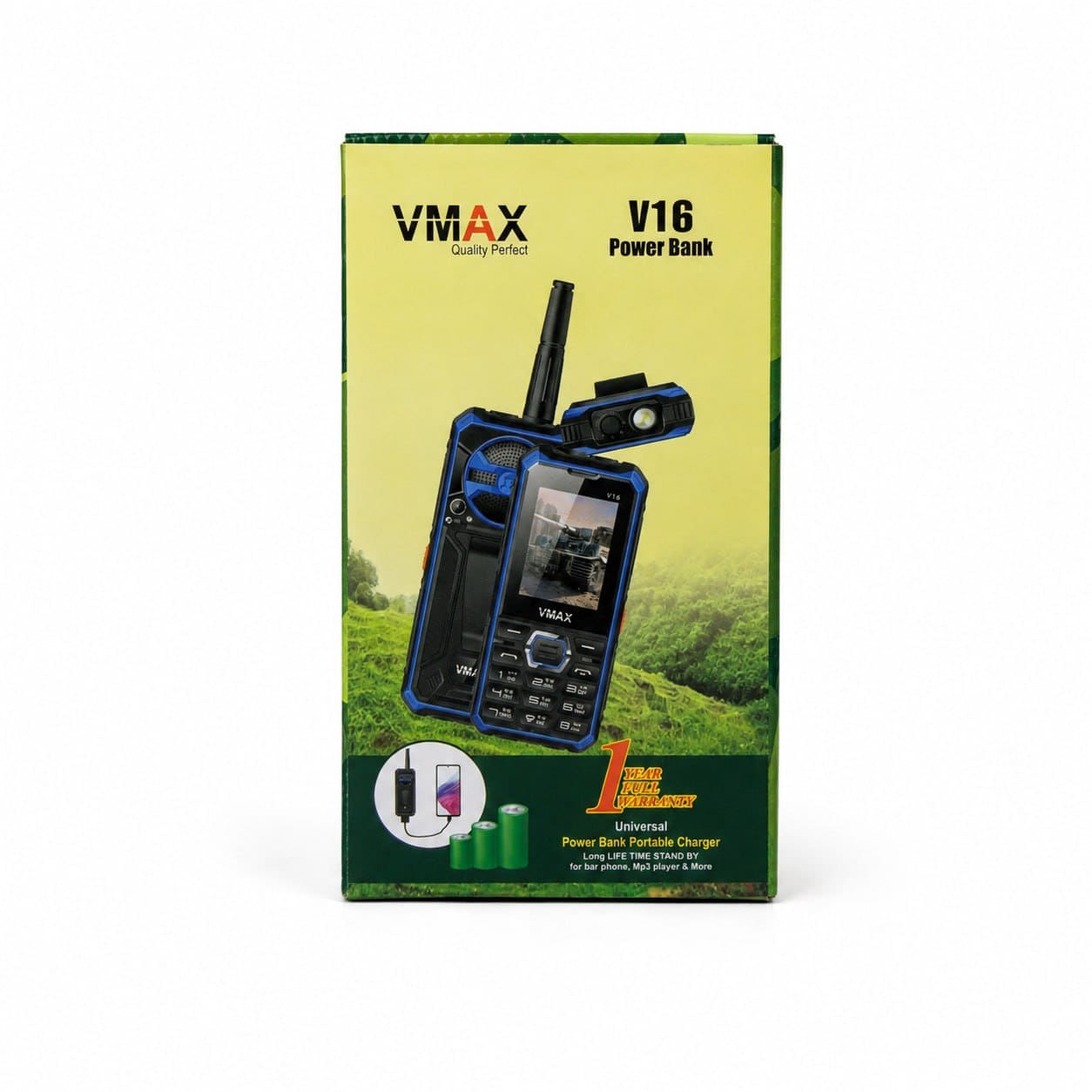 Vmax V16 Antenna Feature Phone with 5200mAh Power Bank Battery