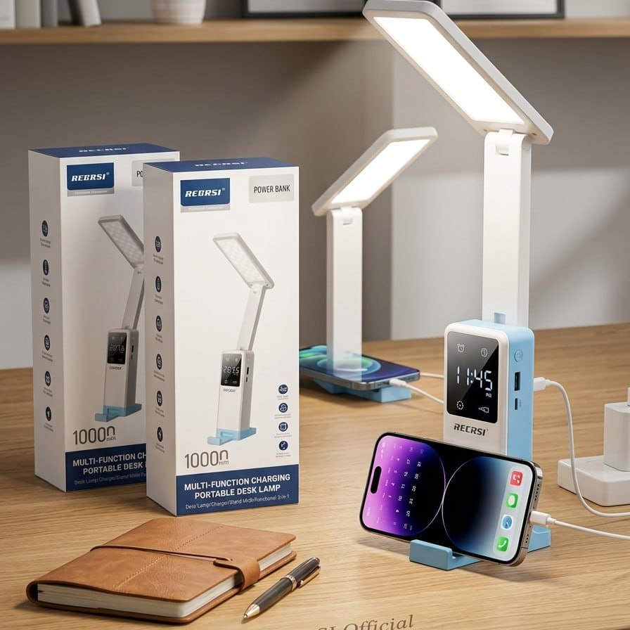RECRSI 3-in-1 Smart Desk Lamp with 10000mAh Power Bank